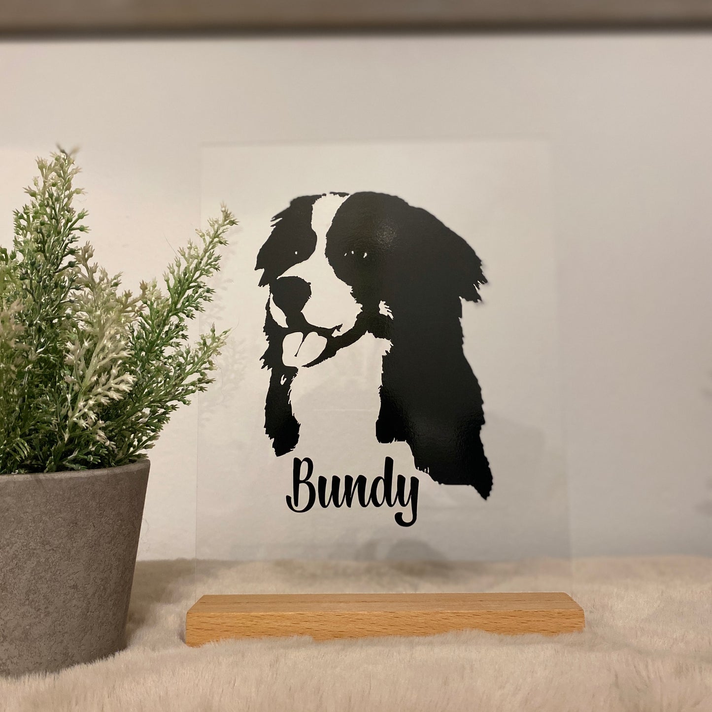 Plexiglas met silhouet van eigen hond