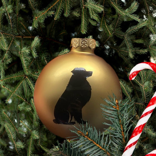 Kerstbal met silhouet hondenras