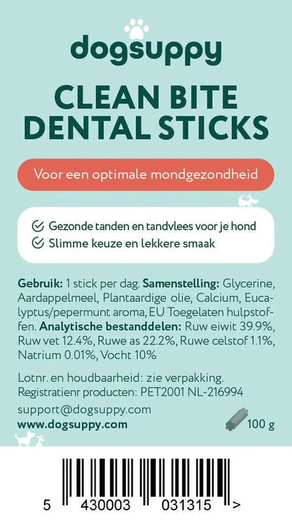 DS Schone tanden en verwijderen van tandplak | Clean Bite Premium Sticks | 5 Sticks per zakje